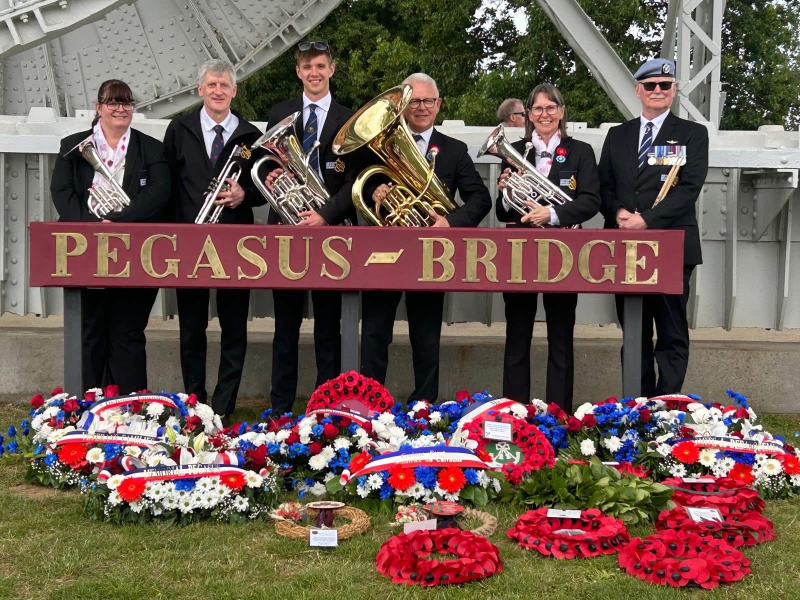 WWII Veteran Dances to the Sound of Shropshire Brass Ensemble at Pegasus Bridge